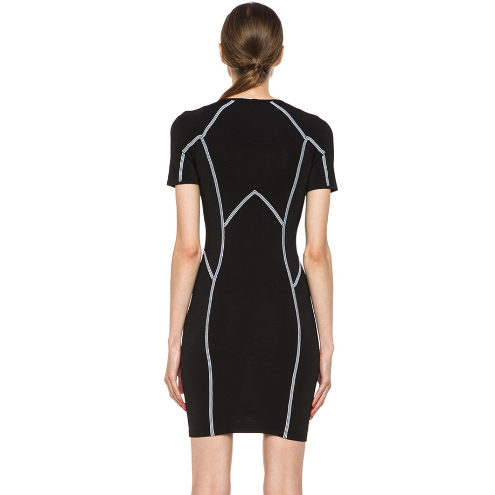 A.L.C. Black Bandage Knit Short Sleeve Evans Dress - Picture 5 of 8